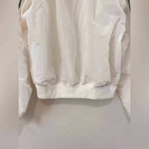 Revolve Tennis Club Athleisure White Zip Up Jacket Pink Green Stripe Size XL - Picture 14 of 16